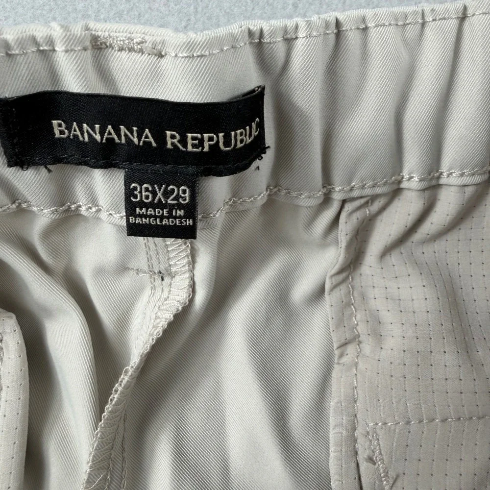 Banana Republic Mens Commuter Flex Pant 36x29 Gray Performance Trousers NEW